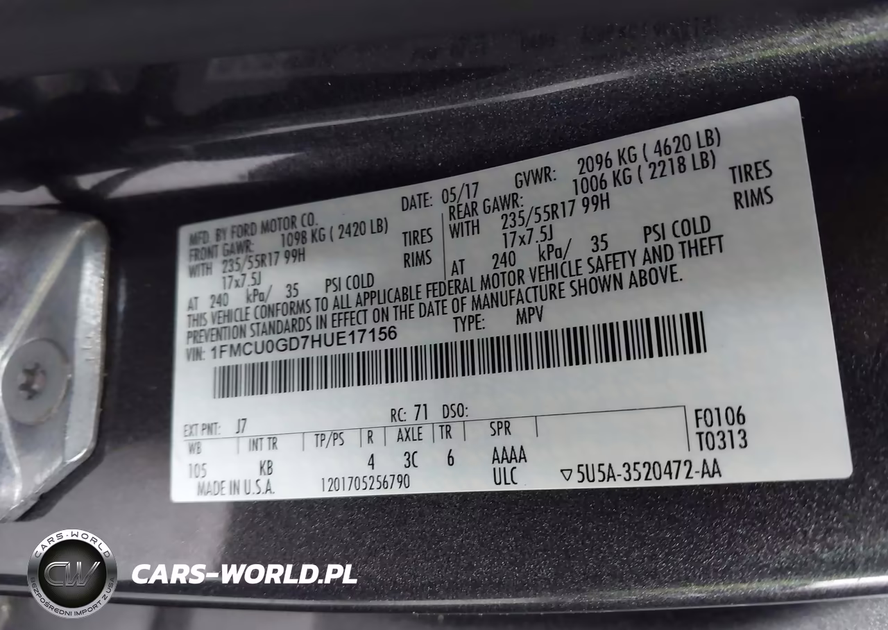 2017 Ford Escape Se VIN:1FMCU0GD7HUE17156 - 9