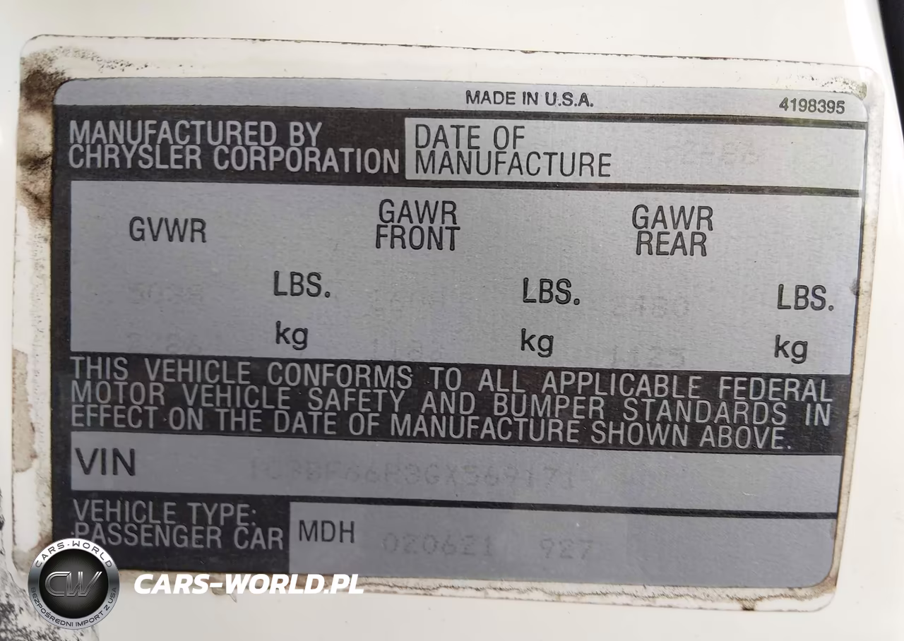 1986 Chrysler Fifth Avenue VIN:1C3BF66P3GX569171 - 9