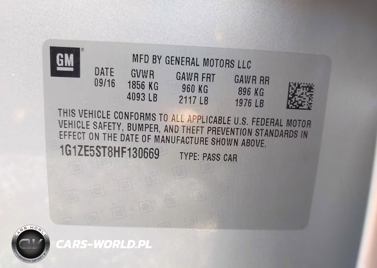 2017 Chevrolet Malibu 1Lt VIN:1G1ZE5ST8HF130669 - 9