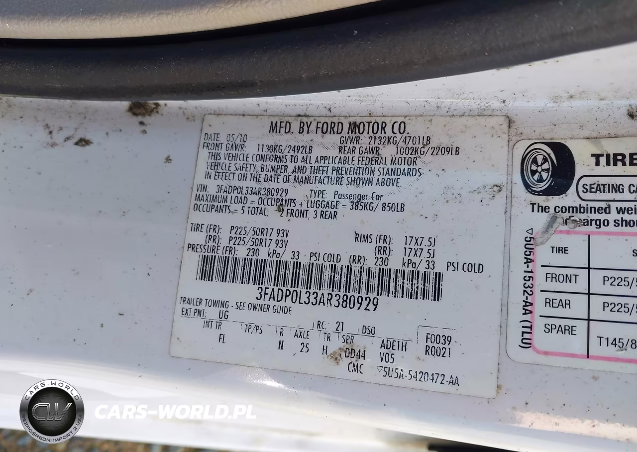 2010 Ford Fusion Hybrid VIN:3FADP0L33AR380929 - 9