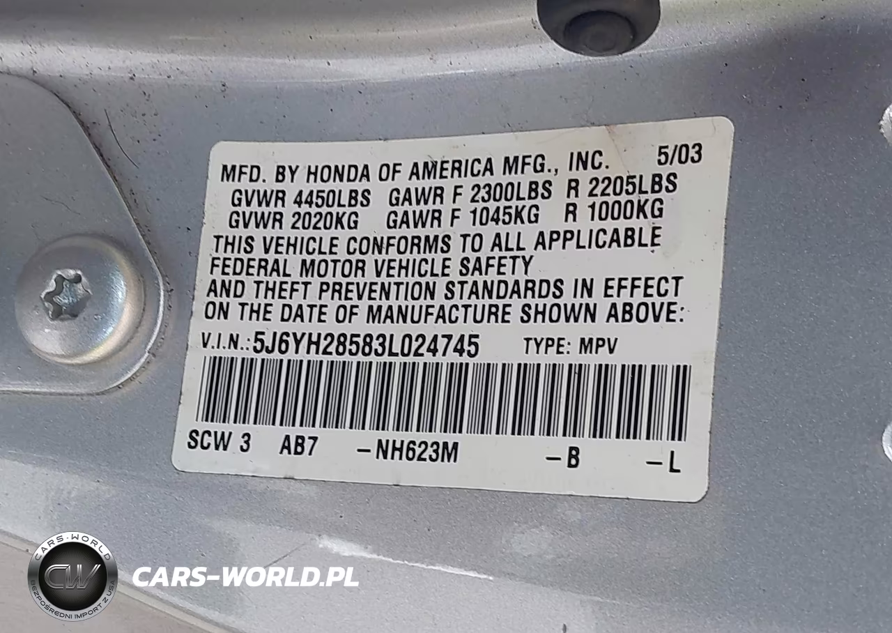 2003 Honda Element Ex VIN:5J6YH28583L024745 - 9