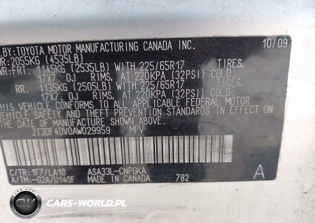 2010 Toyota Rav4 Limited VIN:2T3DF4DV0AW029959 - 9