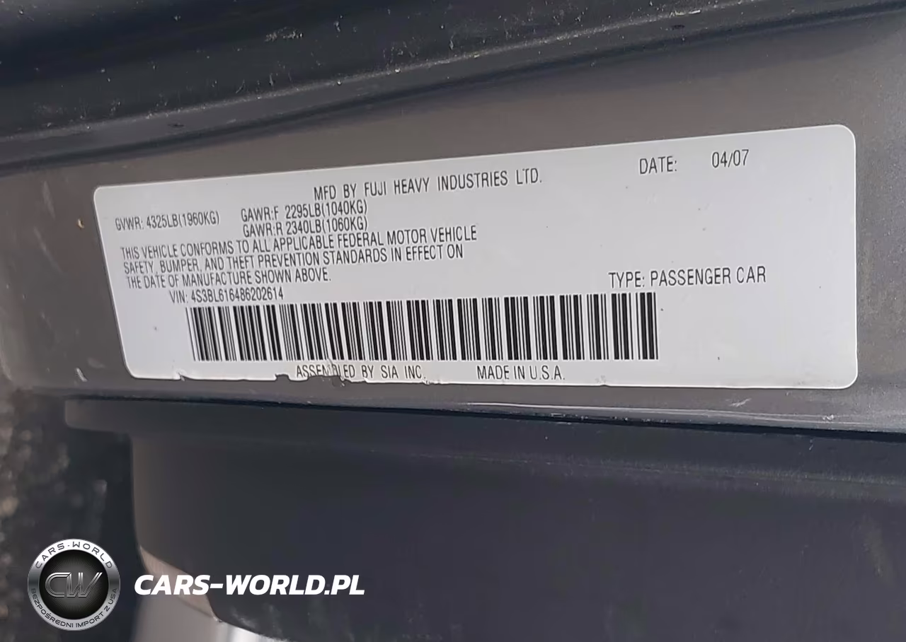 2008 Subaru Legacy 2.5I VIN:4S3BL616486202614 - 9