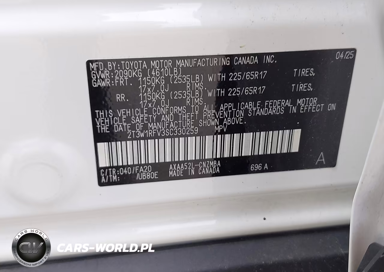 2025 Toyota Rav4 Xle VIN:2T3W1RFV3SC330259 - 9