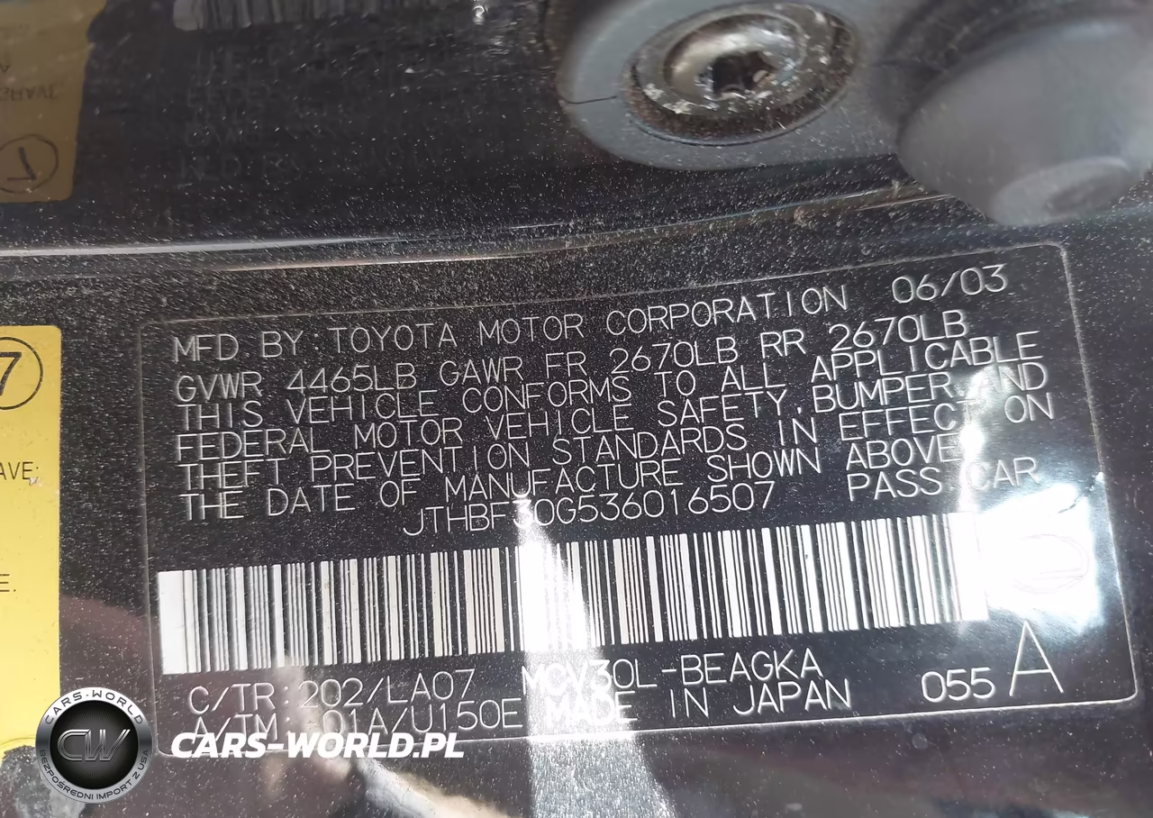 2003 Lexus Es 300 VIN:JTHBF30G536016507 - 9