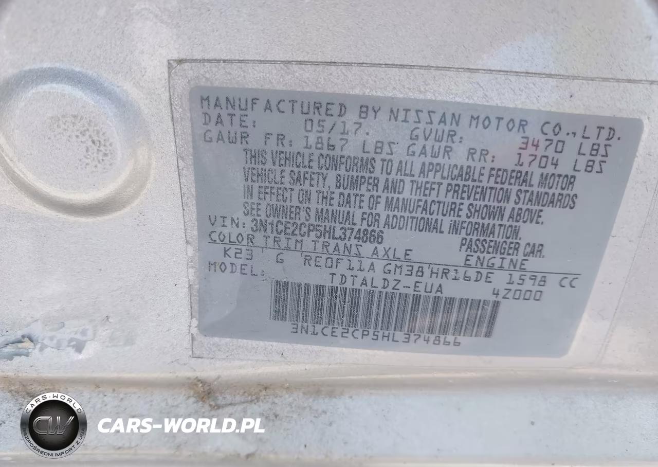 2017 Nissan Versa Note Sv VIN:3N1CE2CP5HL374866 - 9