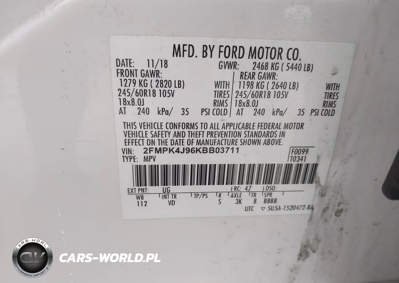2019 Ford Edge Sel VIN:2FMPK4J96KBB03711 - 9