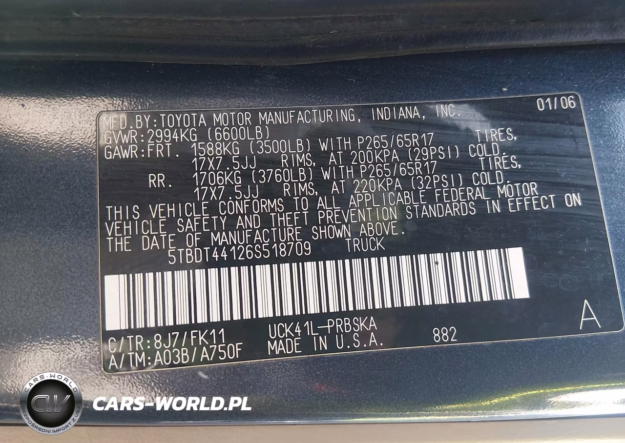 2006 Toyota Tundra Sr5 V8 VIN:5TBDT44126S518709 - 9
