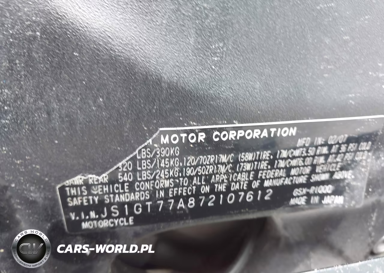 2007 Suzuki Gsx-R1000 VIN:JS1GT77A872107612 - 10
