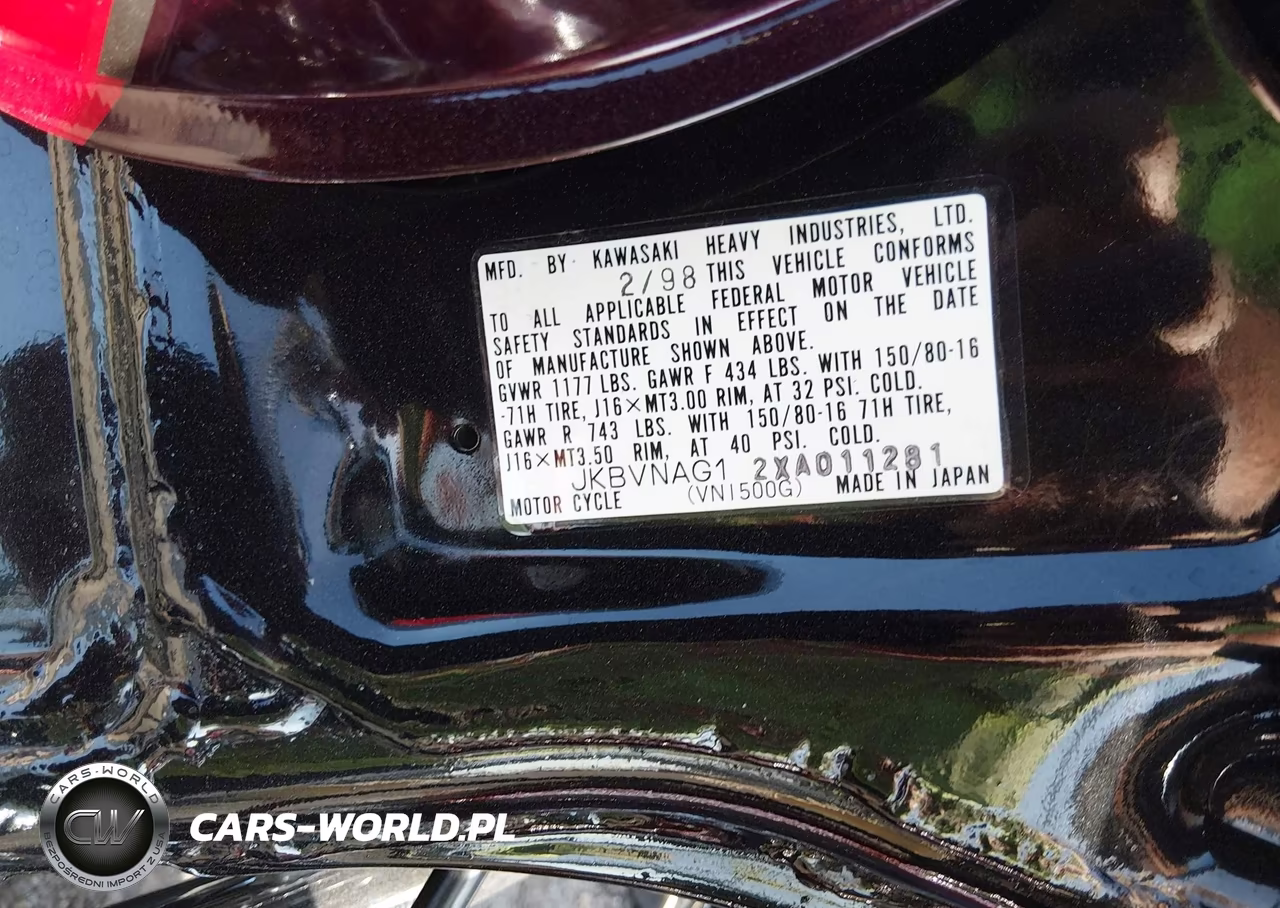 1999 Kawasaki Vn1500 G VIN:JKBVNAG12XA011281 - 10