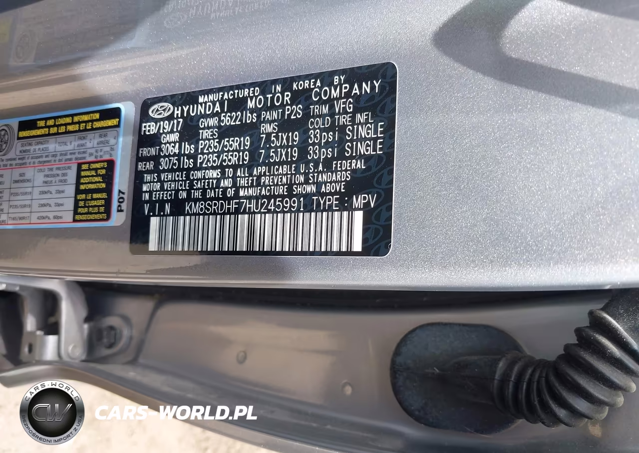 2017 Hyundai Santa Fe Limited Ultimate VIN:KM8SRDHF7HU245991 - 9