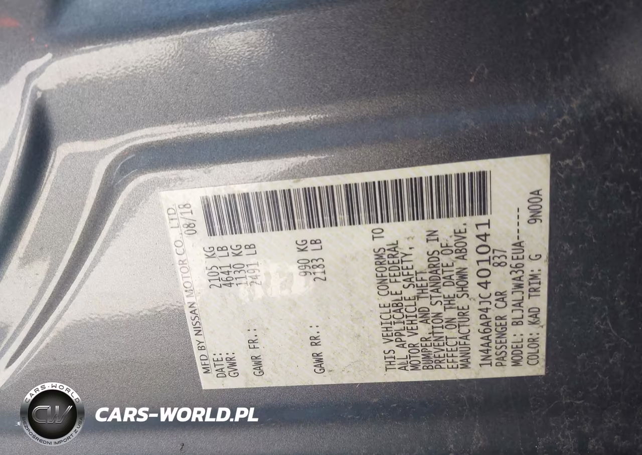 2018 Nissan Maxima 3.5 Sv VIN:1N4AA6AP4JC401041 - 9