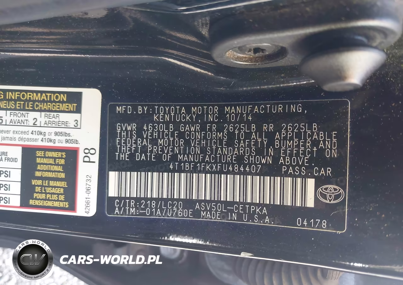 2015 Toyota Camry Xse VIN:4T1BF1FKXFU484407 - 9