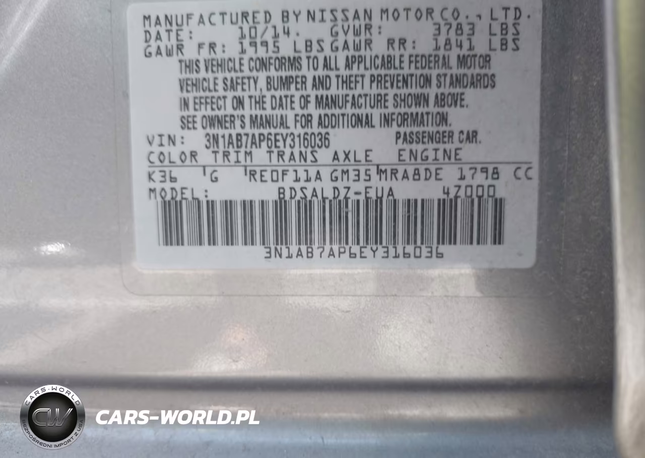 2014 Nissan Sentra Sv VIN:3N1AB7AP6EY316036 - 9