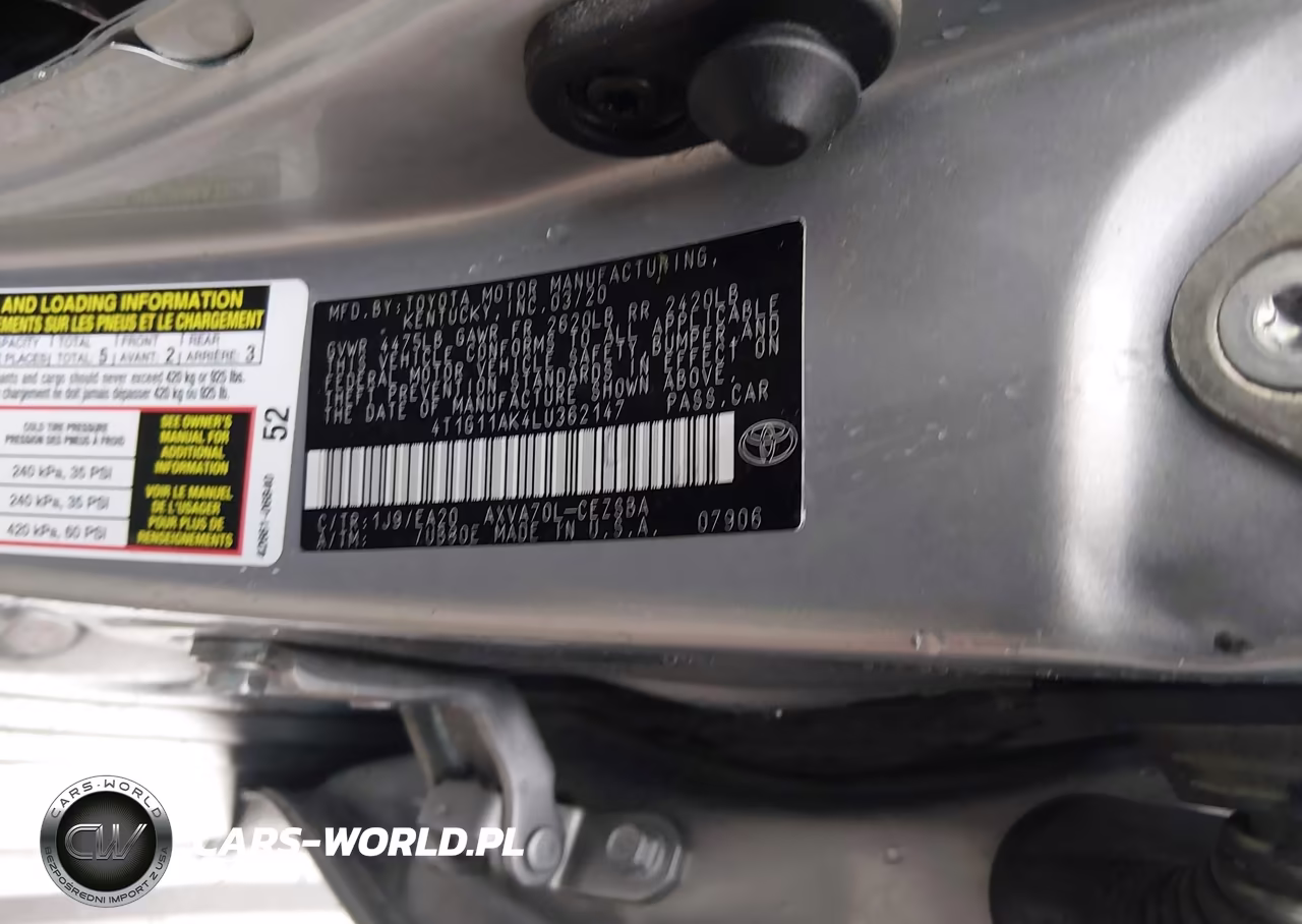 2020 Toyota Camry Se VIN:4T1G11AK4LU362147 - 9