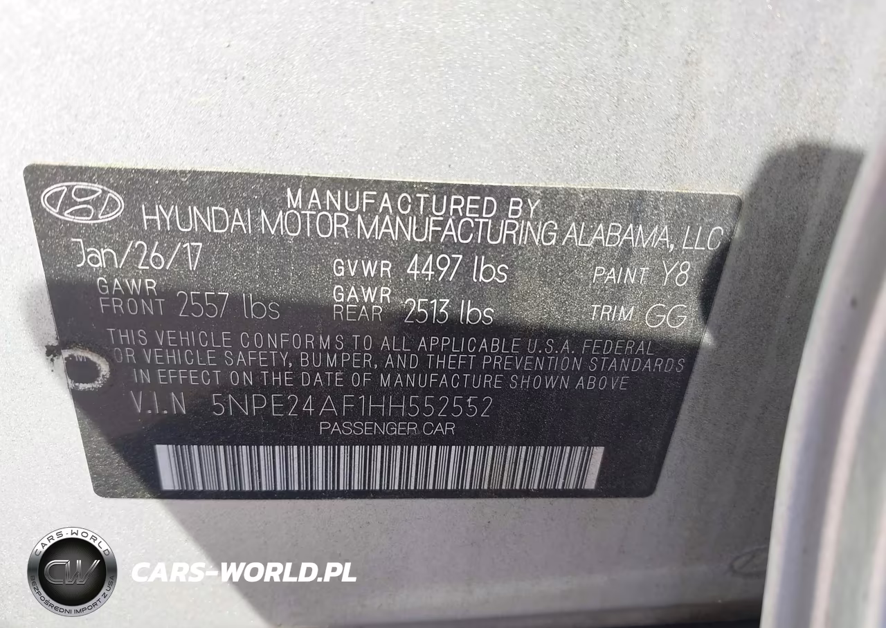 2017 Hyundai Sonata Se VIN:5NPE24AF1HH552552 - 9