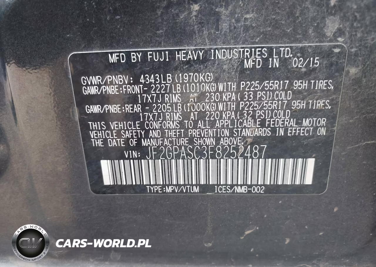 2015 Subaru Xv Crosstrek 2.0I Limited VIN:JF2GPASC3F8252487 - 9