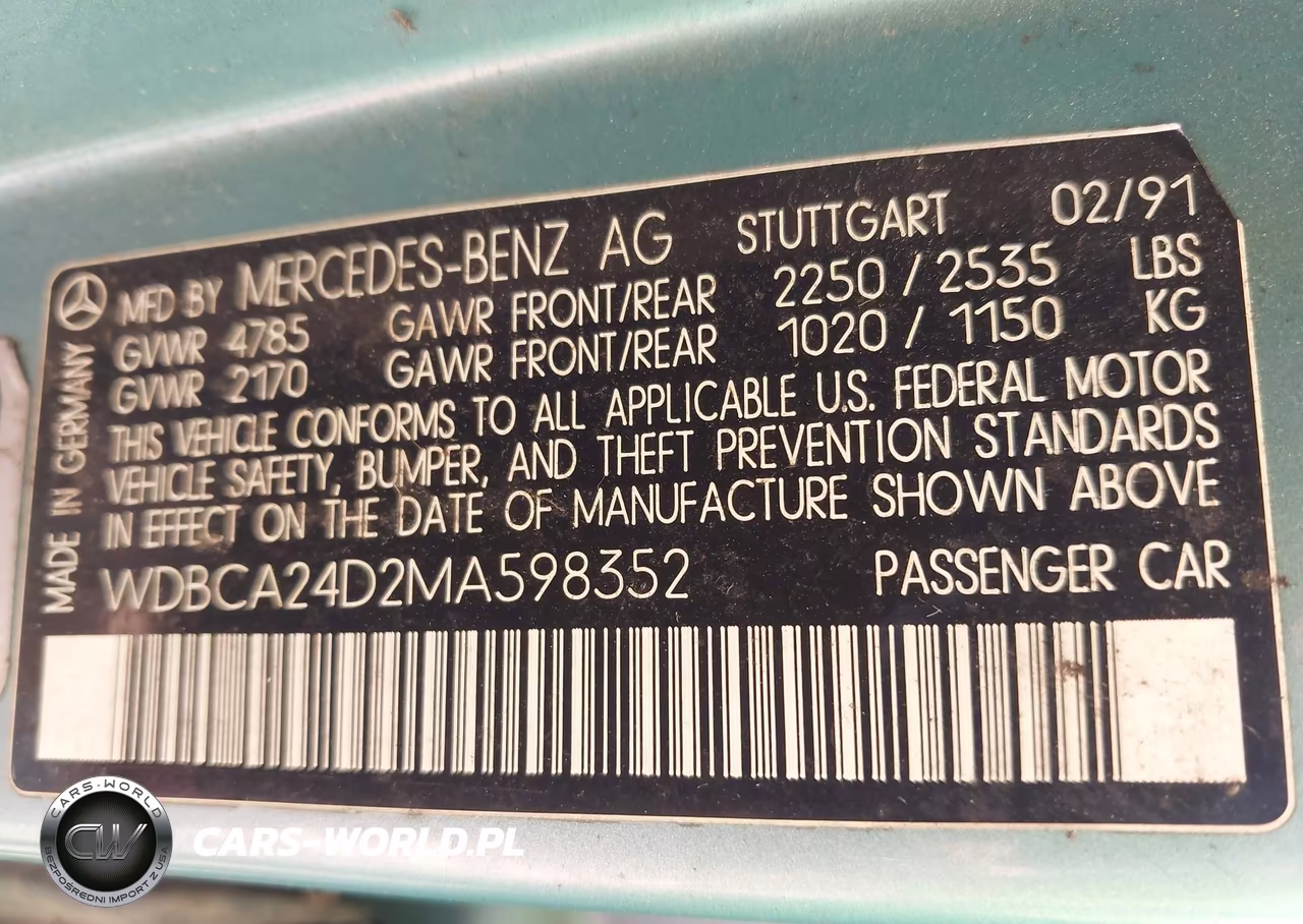 1991 Mercedes-Benz 300 Se VIN:WDBCA24D2MA598352 - 9
