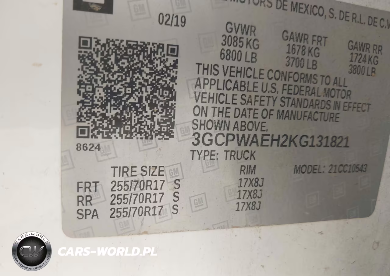 2019 Chevrolet Silverado 1500 Work Truck VIN:3GCPWAEH2KG131821 - 9