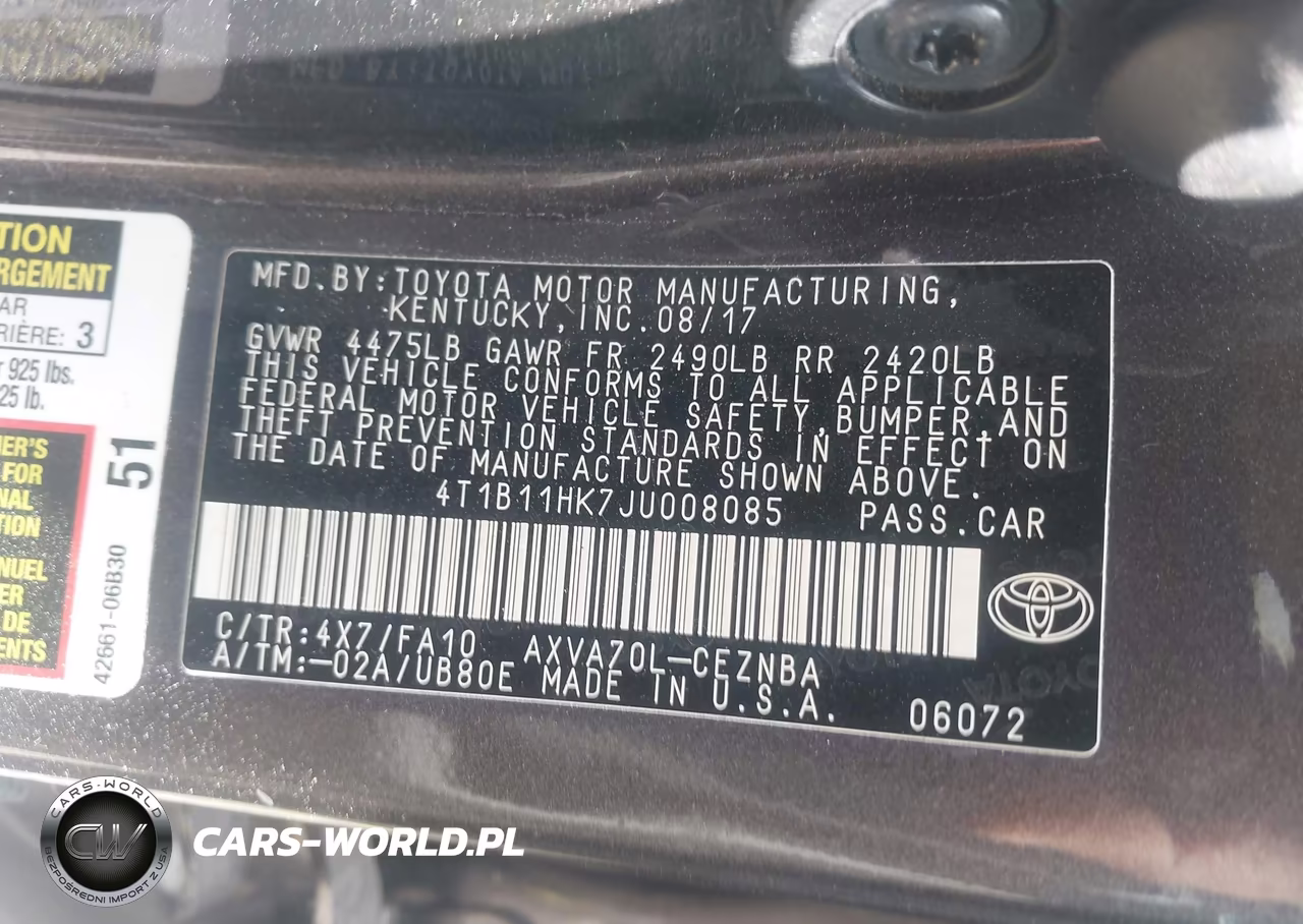 2018 Toyota Camry Le VIN:4T1B11HK7JU008085 - 9