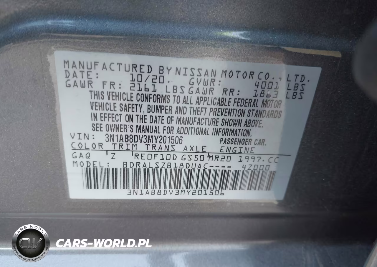 2021 Nissan Sentra Sr Xtronic Cvt VIN:3N1AB8DV3MY201506 - 9