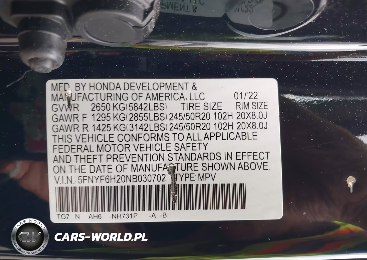 2022 Honda Pilot Awd Special Edition VIN:5FNYF6H20NB030702 - 9