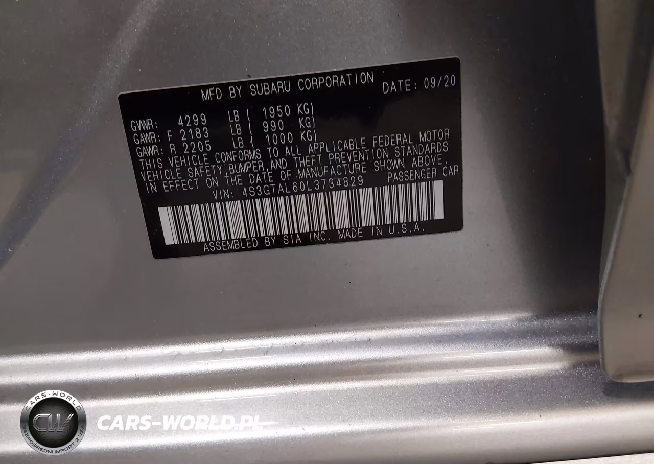 2020 Subaru Impreza Sport 5-Door VIN:4S3GTAL60L3734829 - 9