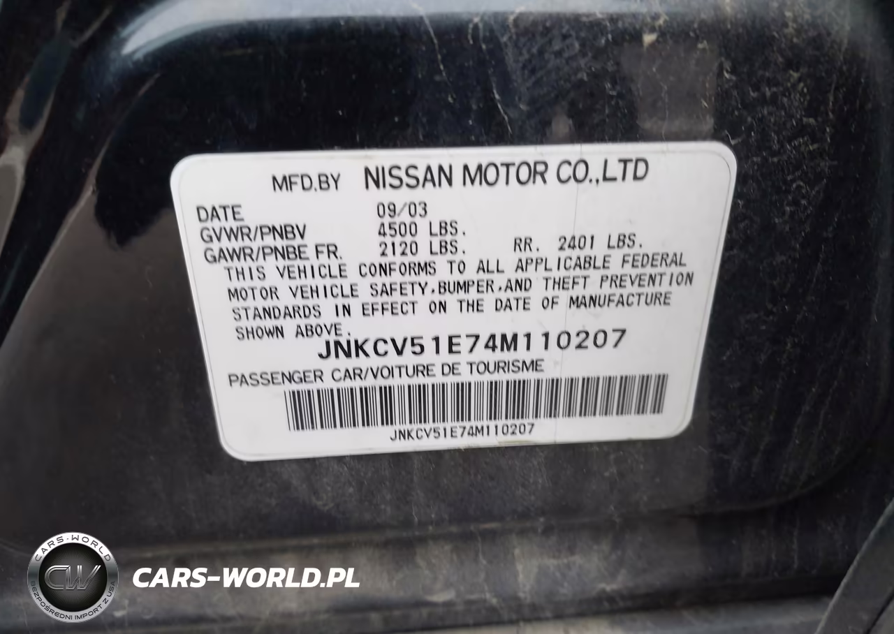 2004 Infiniti G35 VIN:JNKCV51E74M110207 - 9