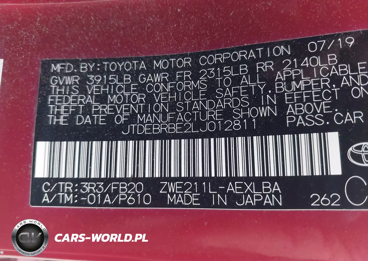 2020 Toyota Corolla Hybrid Le VIN:JTDEBRBE2LJ012811 - 9