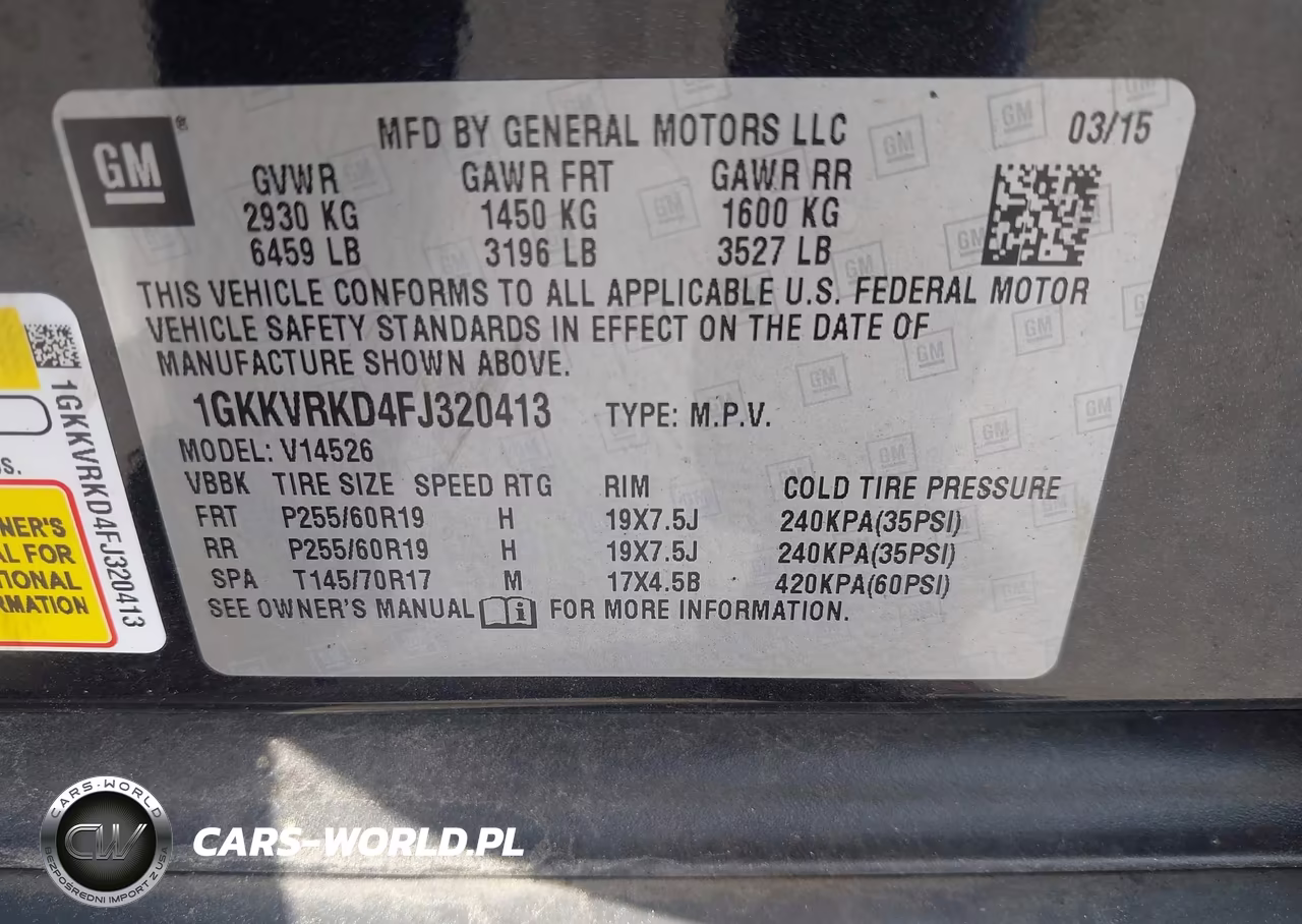 2015 GMC Acadia Slt VIN:1GKKVRKD4FJ320413 - 9