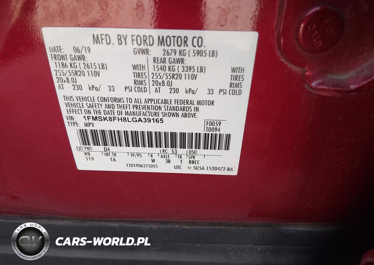 2020 Ford Explorer Limited VIN:1FMSK8FH8LGA39165 - 9