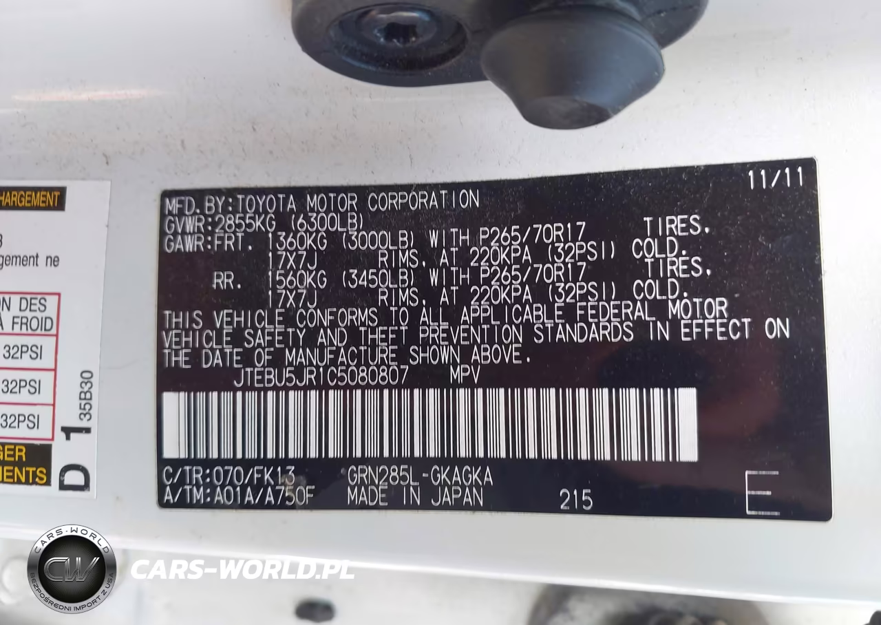 2012 Toyota 4Runner Sr5 VIN:JTEBU5JR1C5080807 - 9