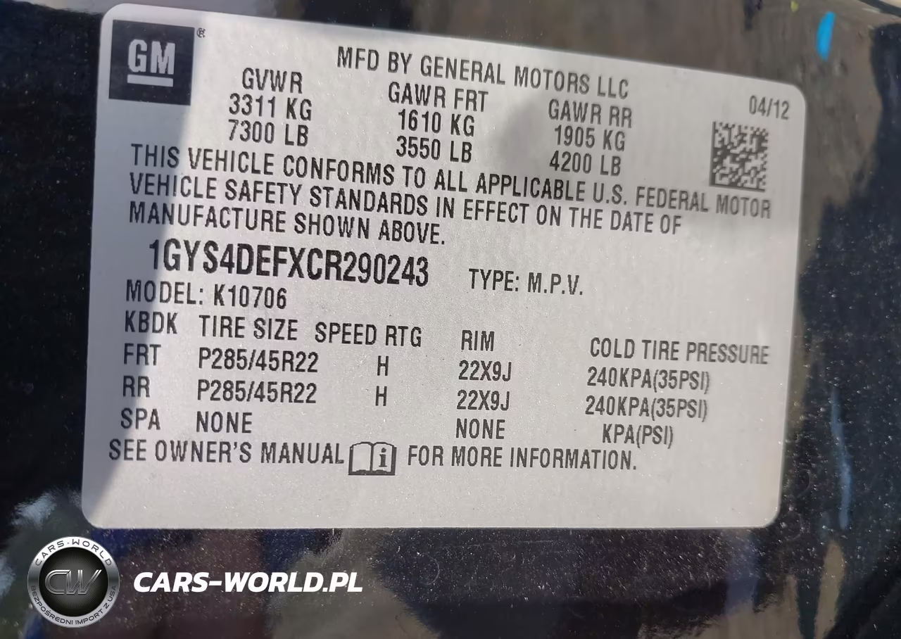 2012 Cadillac Escalade Platinum Edition VIN:1GYS4DEFXCR290243 - 9