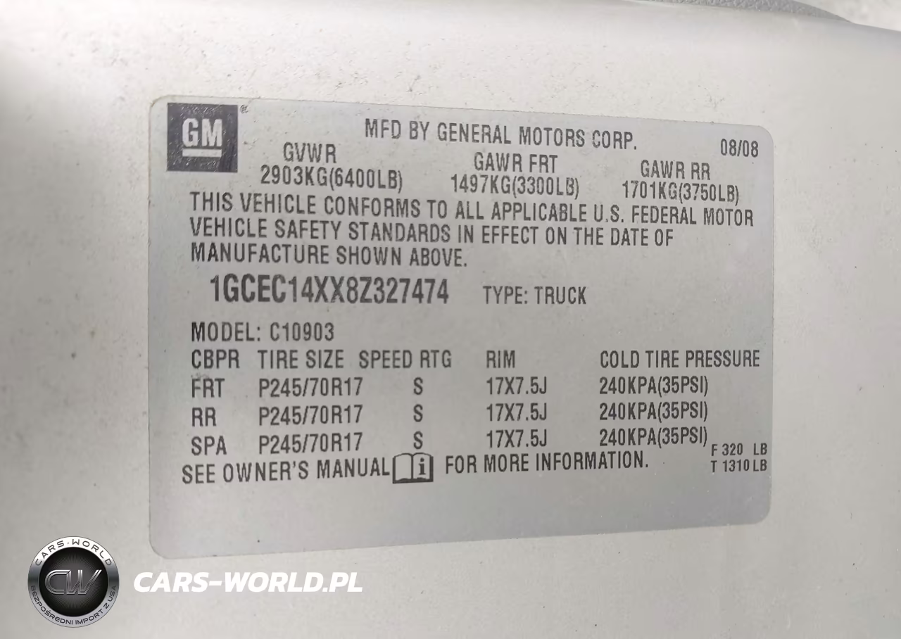 2008 Chevrolet Silverado 1500 Work Truck VIN:1GCEC14XX8Z327474 - 9