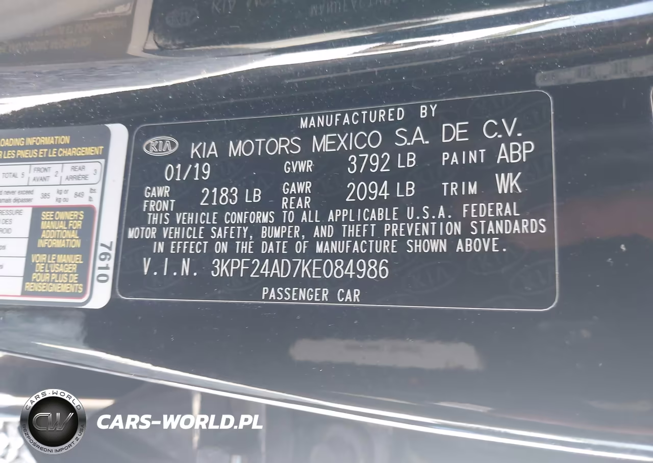 2019 Kia Forte Lxs VIN:3KPF24AD7KE084986 - 9