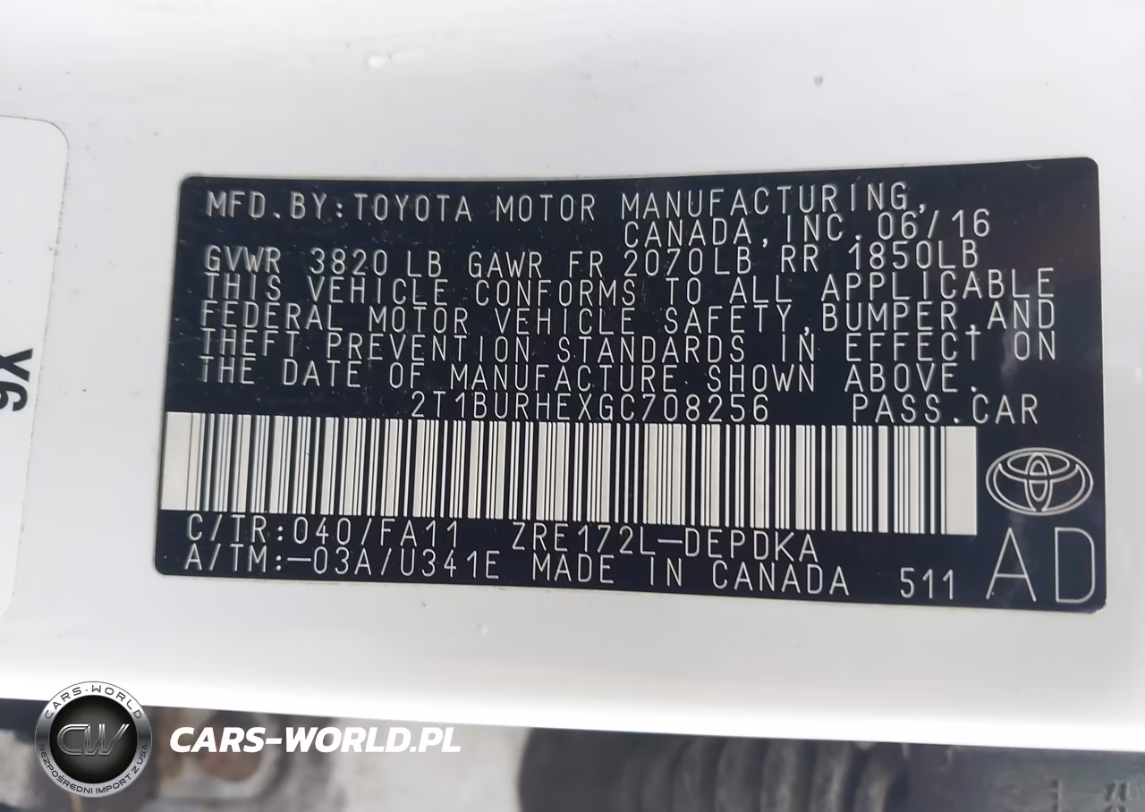 2016 Toyota Corolla L VIN:2T1BURHEXGC708256 - 9
