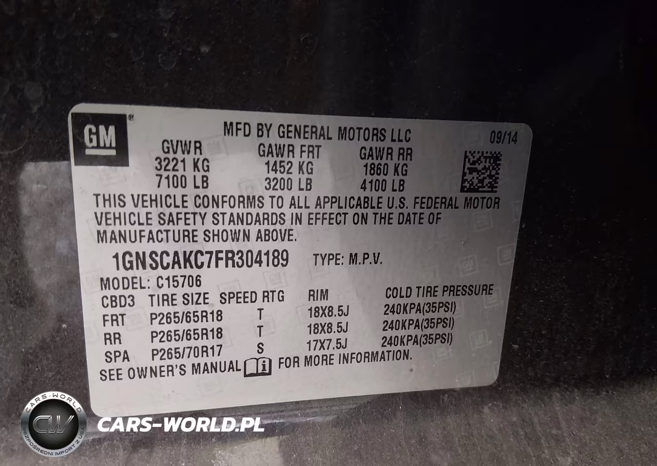 2015 Chevrolet Tahoe Ls VIN:1GNSCAKC7FR304189 - 9
