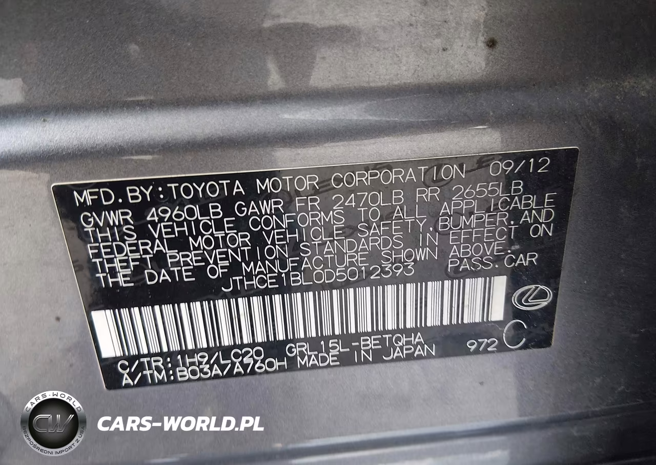 2013 Lexus Gs 350 VIN:JTHCE1BL0D5012393 - 9