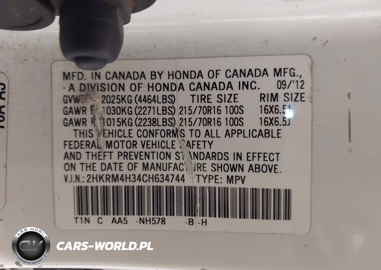 2012 Honda Cr-V Ex VIN:2HKRM4H34CH634744 - 9