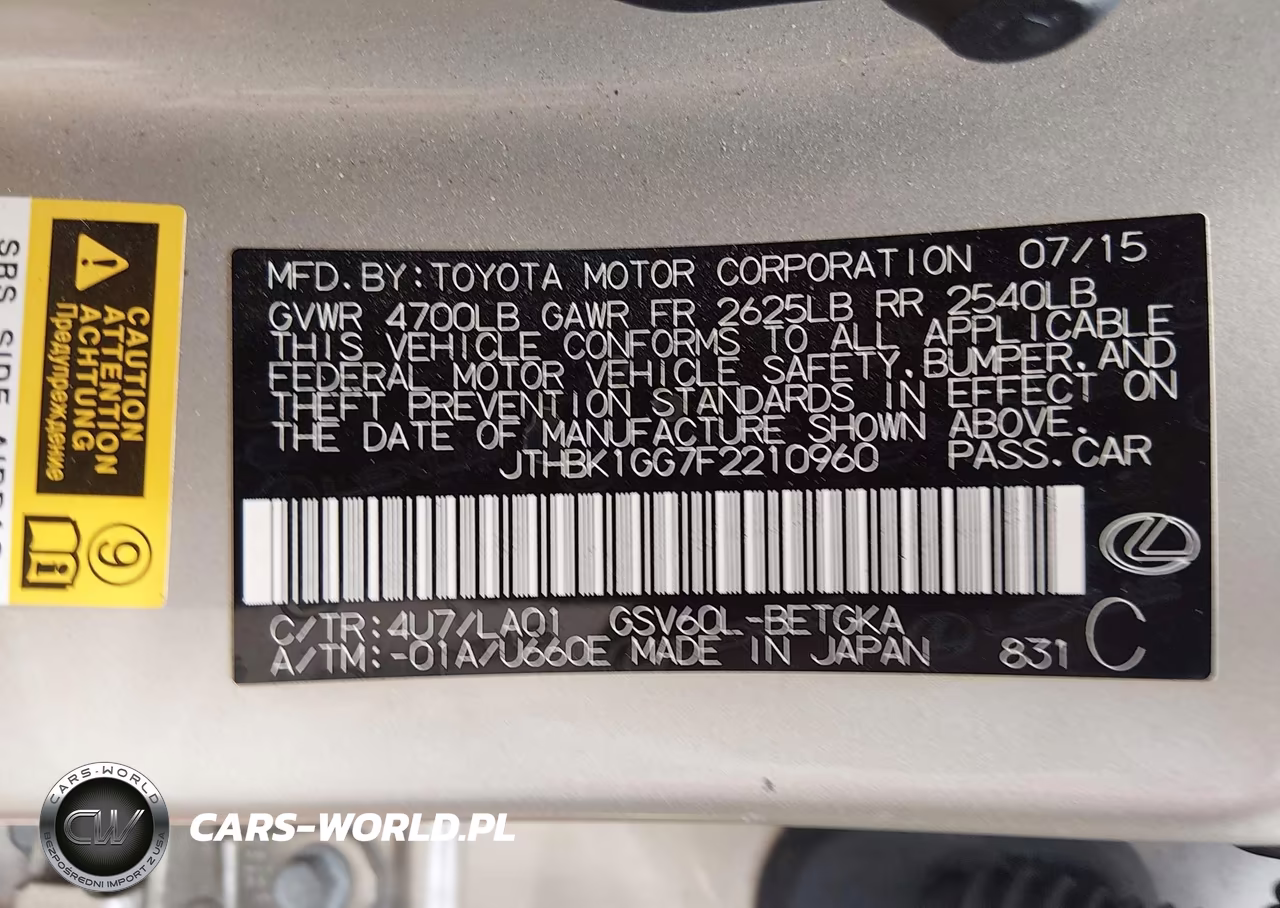 2015 Lexus Es 350 VIN:JTHBK1GG7F2210960 - 9