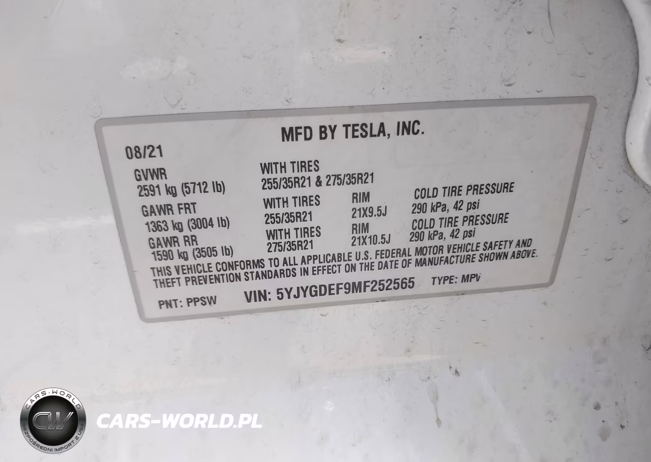 2021 Tesla Model Y Performance Dual Motor All-Wheel Drive VIN:5YJYGDEF9MF252565 - 9