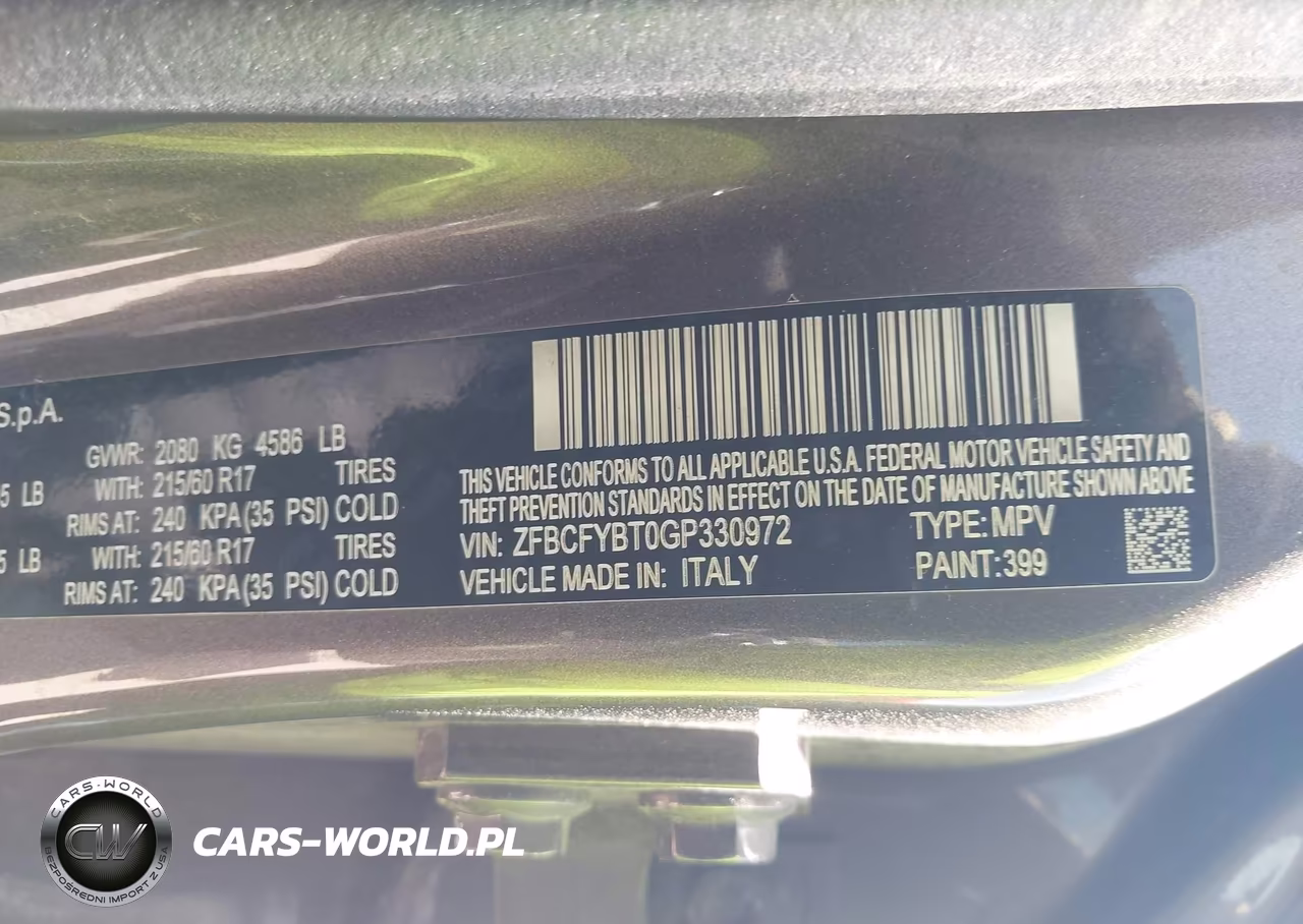 2016 Fiat 500X Easy VIN:ZFBCFYBT0GP330972 - 9