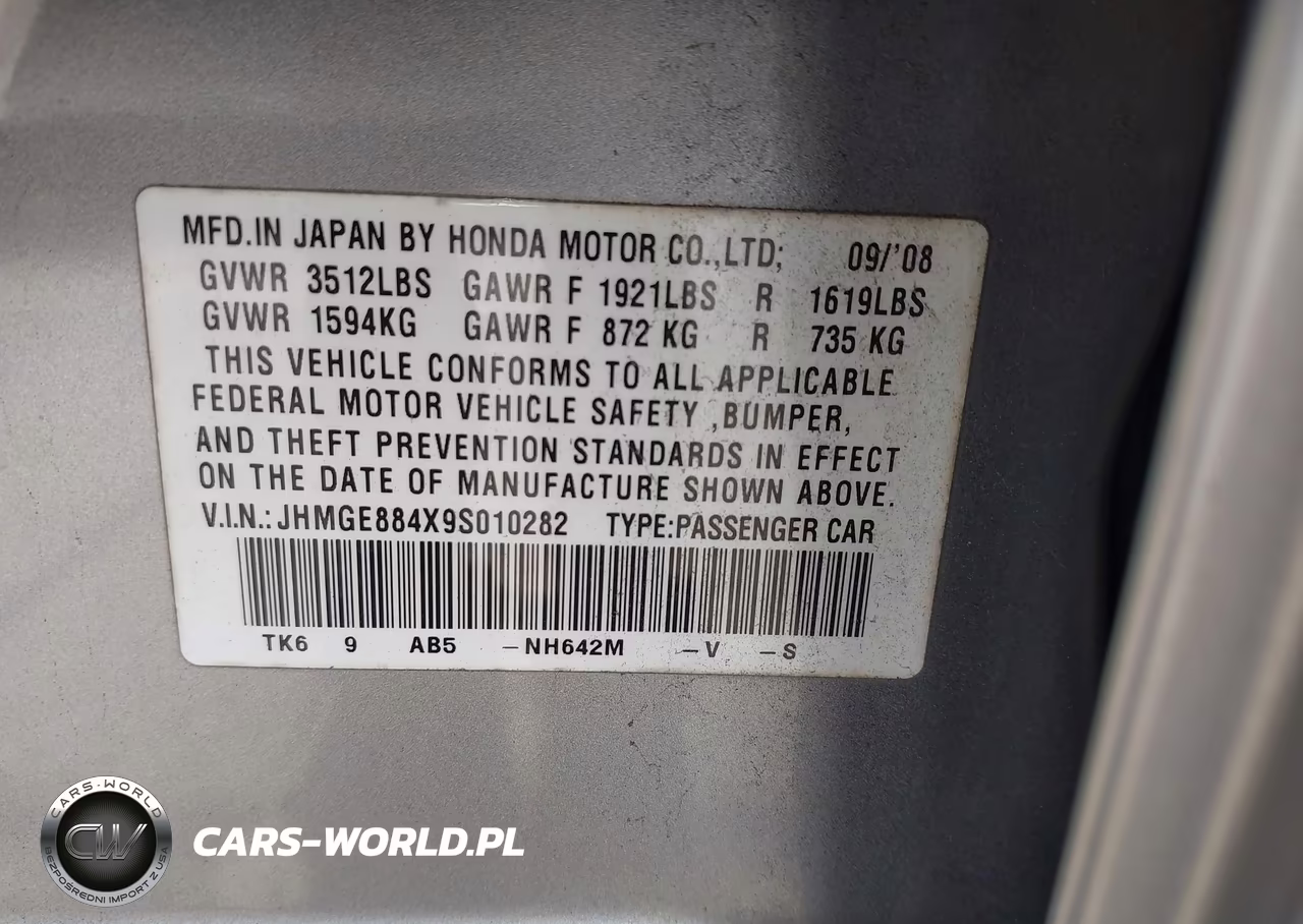 2009 Honda Fit Sport VIN:JHMGE884X9S010282 - 9
