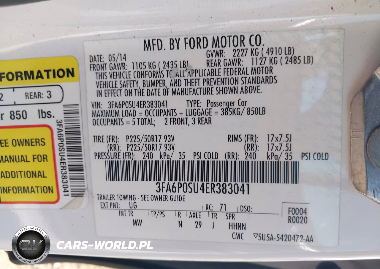 2014 Ford Fusion Energi Titanium VIN:3FA6P0SU4ER383041 - 9