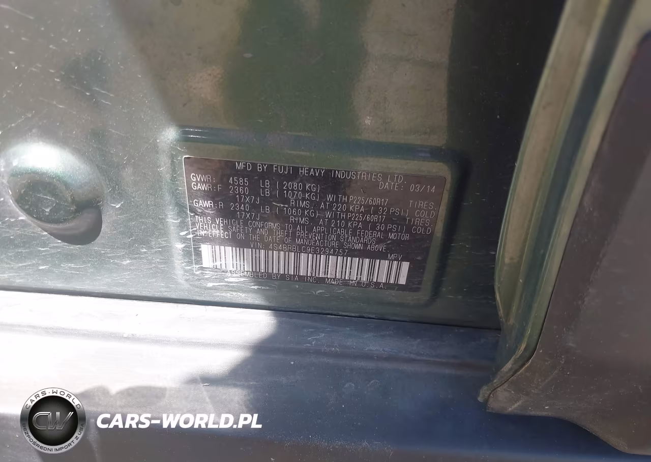 2014 Subaru Outback 2.5I Limited VIN:4S4BRBLC9E3294757 - 9