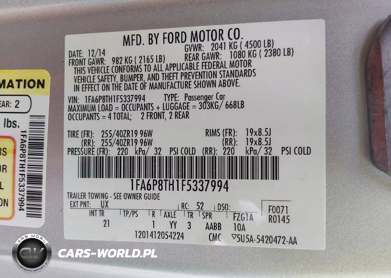 2015 Ford Mustang Ecoboost VIN:1FA6P8TH1F5337994 - 9