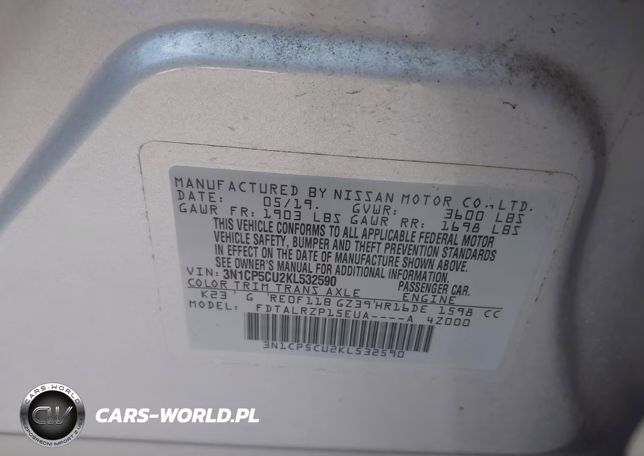 2019 Nissan Kicks S VIN:3N1CP5CU2KL532590 - 9