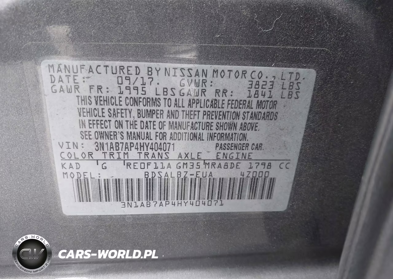 2017 Nissan Sentra S VIN:3N1AB7AP4HY404071 - 9