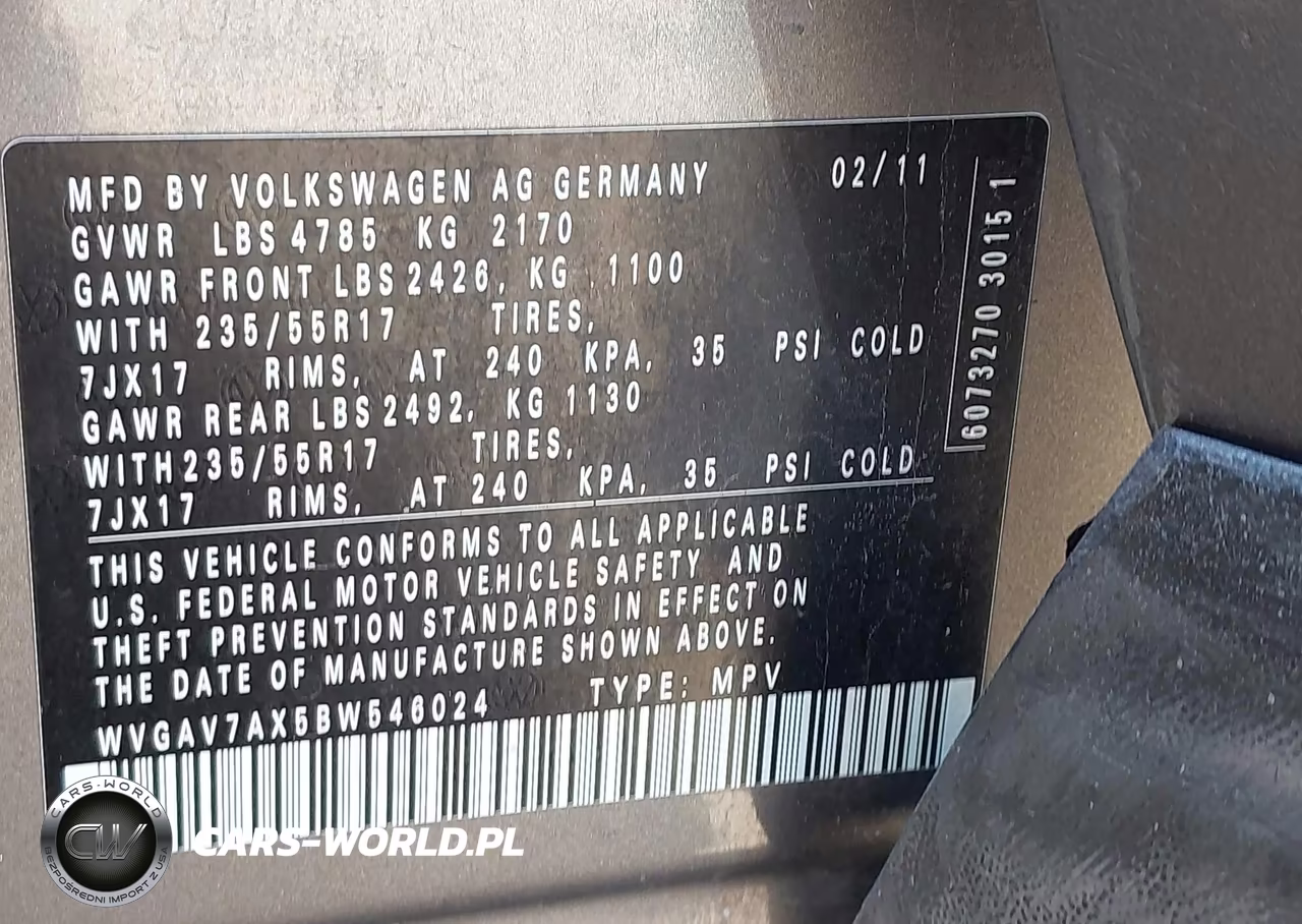2011 Volkswagen Tiguan Se VIN:WVGAV7AX5BW546024 - 9