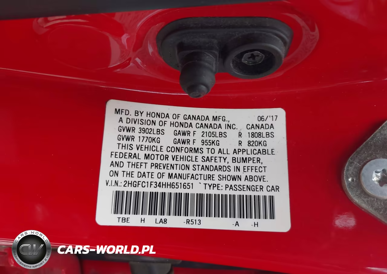 2017 Honda Civic Ex-T VIN:2HGFC1F34HH651651 - 9